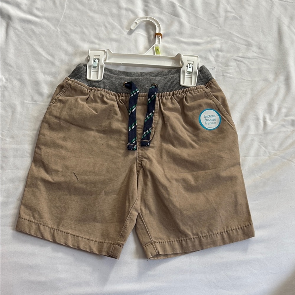 Carter's Tan and Gray Casual Shorts with Drawstring Waist